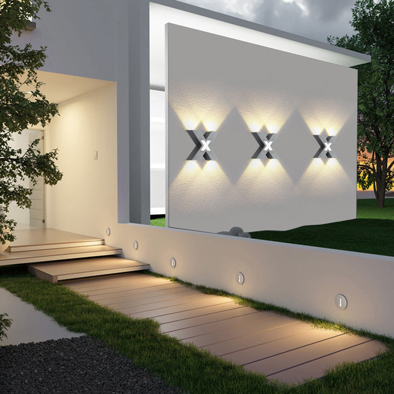 X-Lume Pro – Weatherproof X-Shape LED Wall Light for Enhanced Exterior Illumination