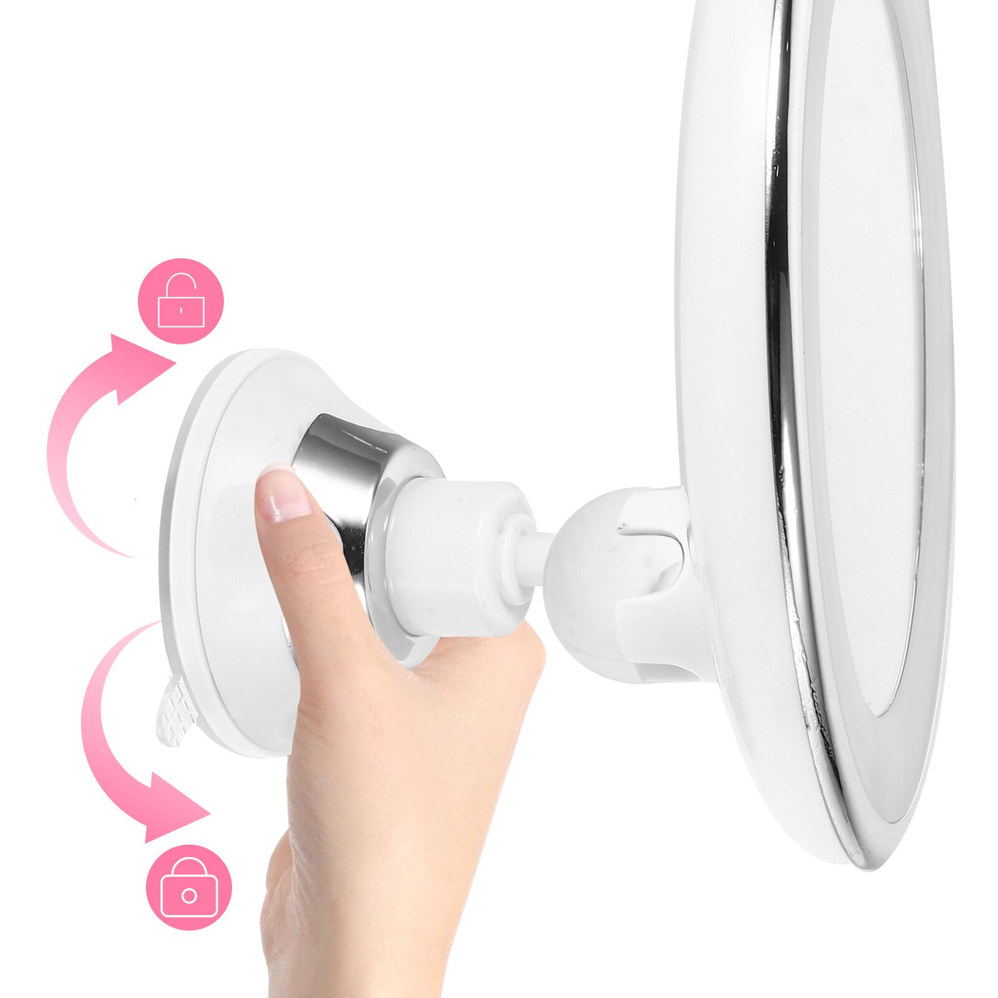 GlowMagnify – 10x LED Makeup Mirror with 360° Rotation & Natural Daylight Lighting