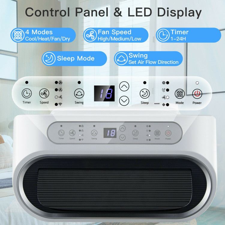 High-Efficiency Portable Smart AC – 12000 BTU WiFi-Connected Air Conditioner with Remote App Control | Easy Climate Solution | Ideal for Apartments