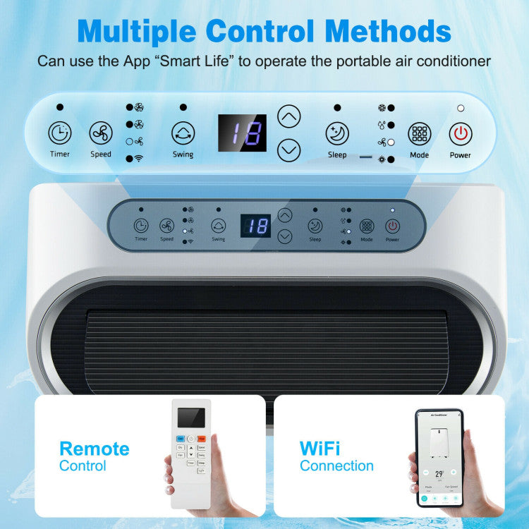 High-Efficiency Portable Smart AC – 12000 BTU WiFi-Connected Air Conditioner with Remote App Control | Easy Climate Solution | Ideal for Apartments
