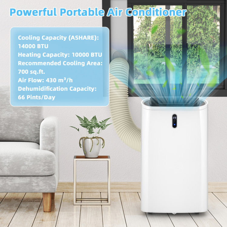 High-Performance WiFi AC – 14000 BTU Portable Unit with Digital Display & App | Smart Comfort | Ideal for Large Indoor Spaces