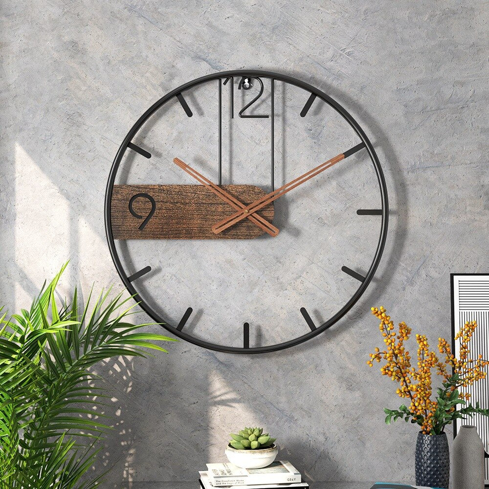 SteelGrove – Modern Wall Clock in Steel and Walnut with Industrial Elegance