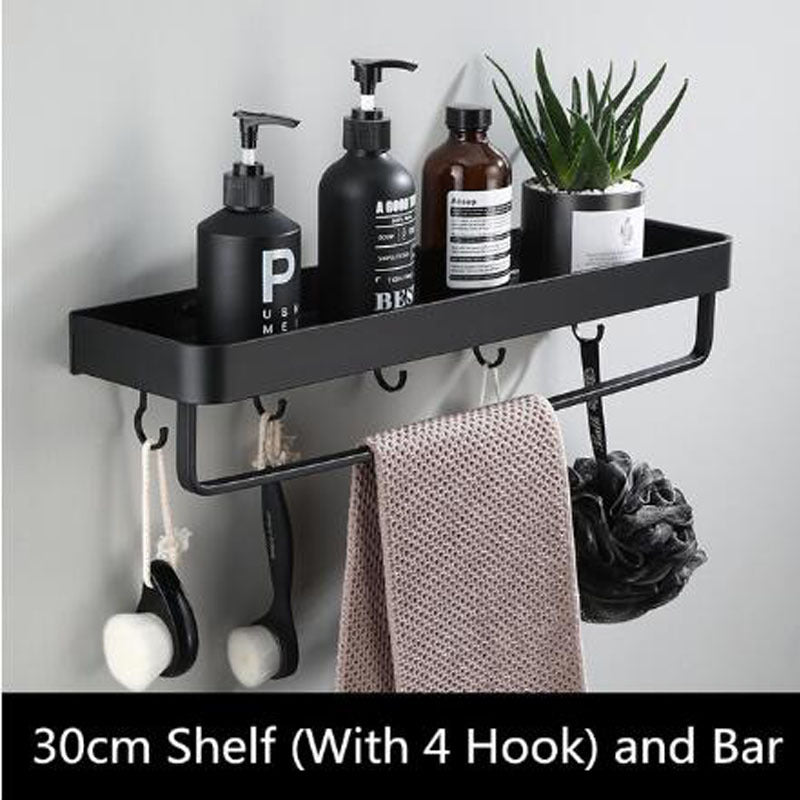 AeroShelf – Black Space Aluminum Wall Shelf for Modern Minimalism