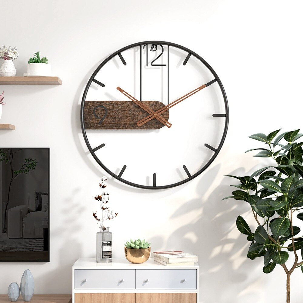 SteelGrove – Modern Wall Clock in Steel and Walnut with Industrial Elegance