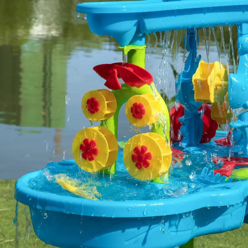 Durable 3-in-1 Sand and Water Table for Kids – Outdoor Play with 15 Accessories