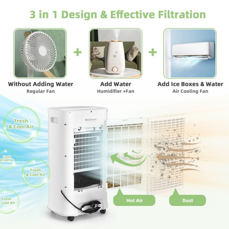 Smart 4-in-1 Air Cooling System – Compact Portable Evaporative Fan with Timer & Multi-Speed Modes | Targeted Comfort | For Personal & Indoor Use