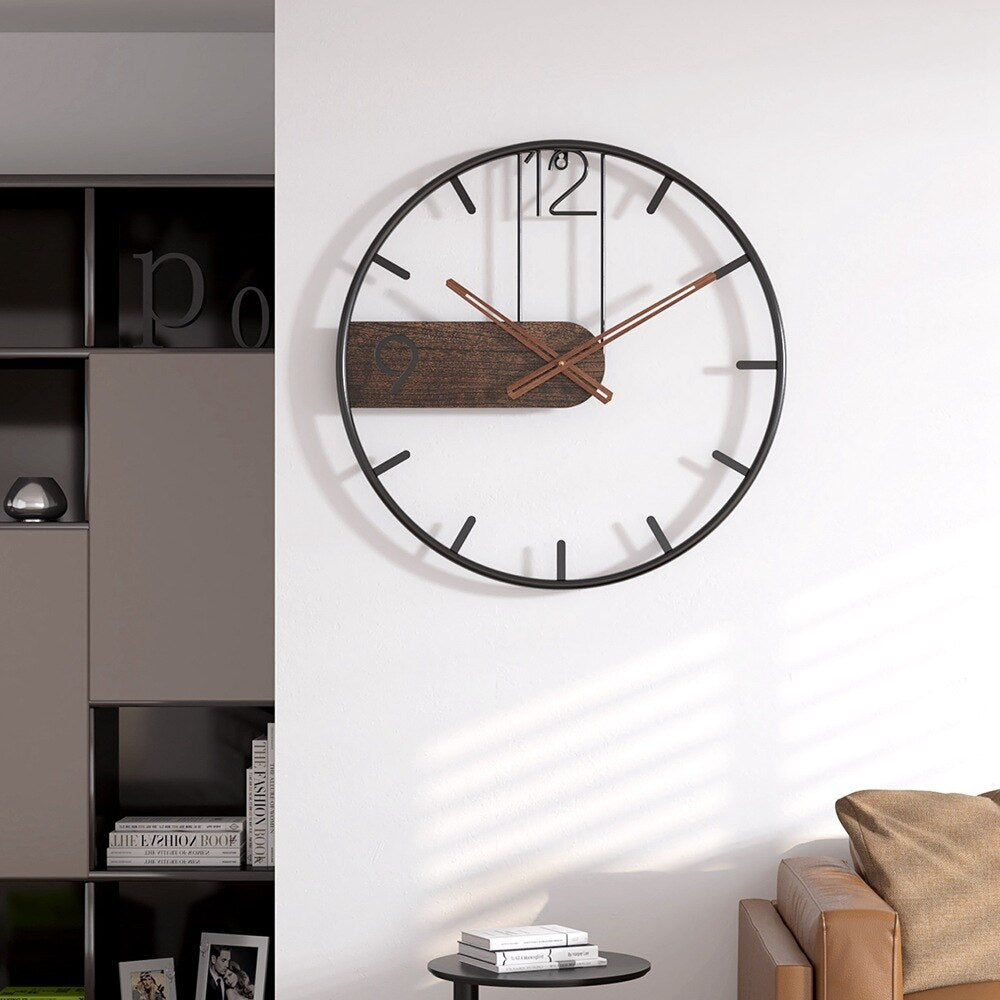 SteelGrove – Modern Wall Clock in Steel and Walnut with Industrial Elegance