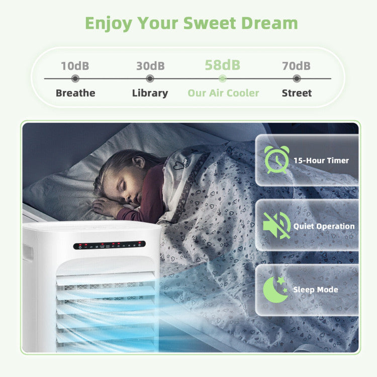 Smart 4-in-1 Air Cooling System – Compact Portable Evaporative Fan with Timer & Multi-Speed Modes | Targeted Comfort | For Personal & Indoor Use