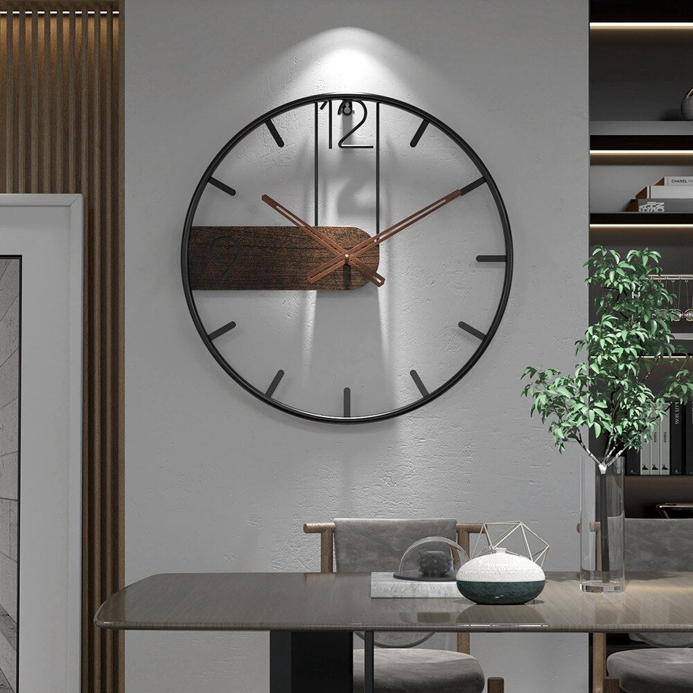 SteelGrove – Modern Wall Clock in Steel and Walnut with Industrial Elegance