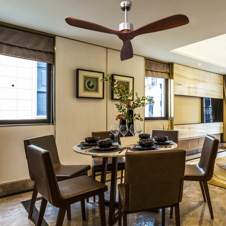 Remote-Controlled Ceiling Fan – 132 cm Brushed Nickel with Modern Design | Stylish Comfort | For Contemporary Home Interiors