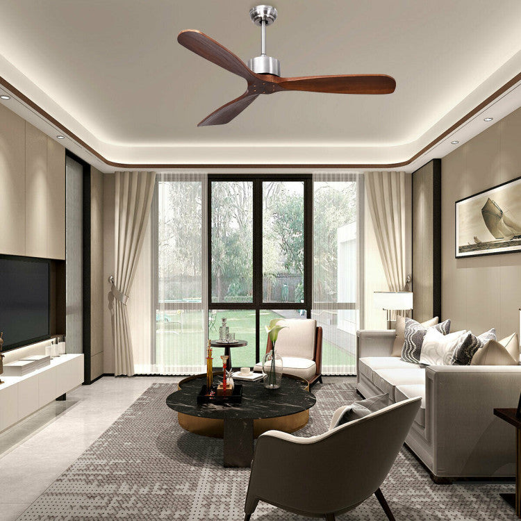 Remote-Controlled Ceiling Fan – 132 cm Brushed Nickel with Modern Design | Stylish Comfort | For Contemporary Home Interiors