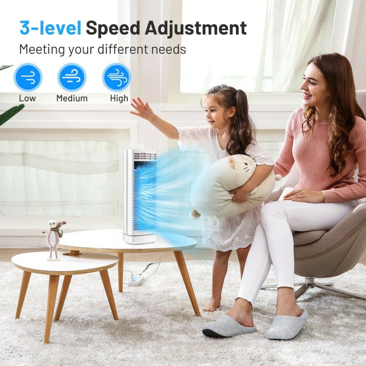 Space-Saving Tower Desk Fan – 14-Inch Oscillating Fan with Timer & Multi-Speed Control | Efficient Cooling | Ideal for Bedrooms & Workspaces