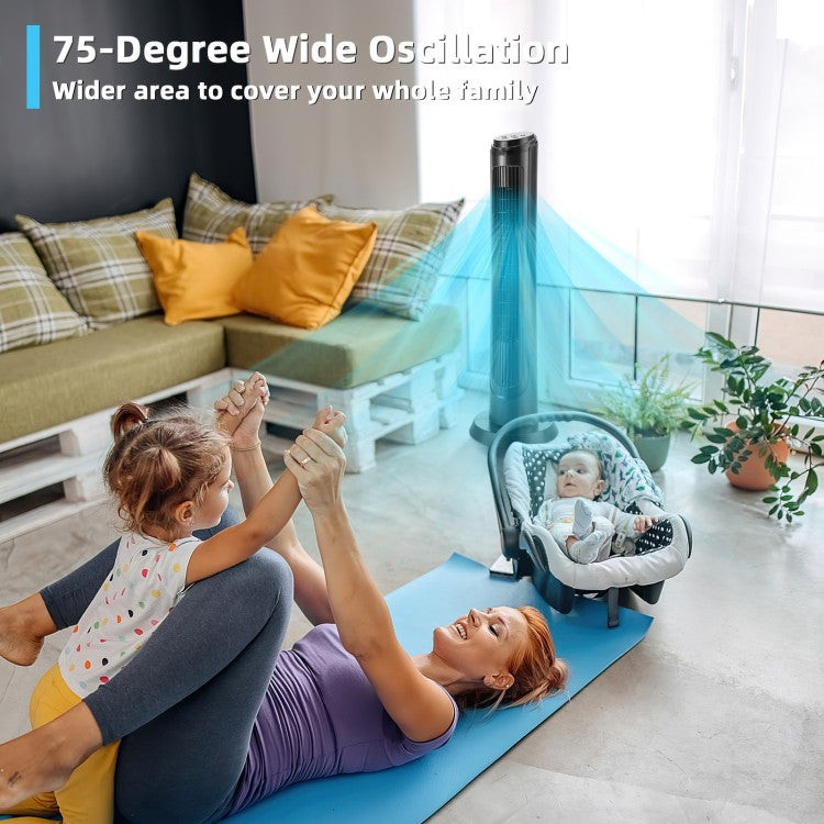 Modern Oscillating Tower Fan – 40-Inch Design with 3 Breeze Modes & 4 Wind Levels | Silent Operation | For Work & Relaxation