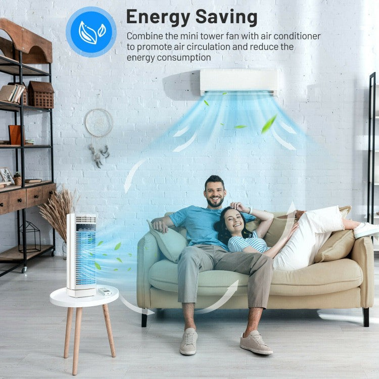 Space-Saving Tower Desk Fan – 14-Inch Oscillating Fan with Timer & Multi-Speed Control | Efficient Cooling | Ideal for Bedrooms & Workspaces