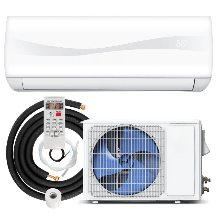High-Efficiency 9000 BTU Ductless Mini Split – 17 SEER2 AC & Heater Combo | Space-Saving Cooling & Heating | Perfect for Home & Work Areas