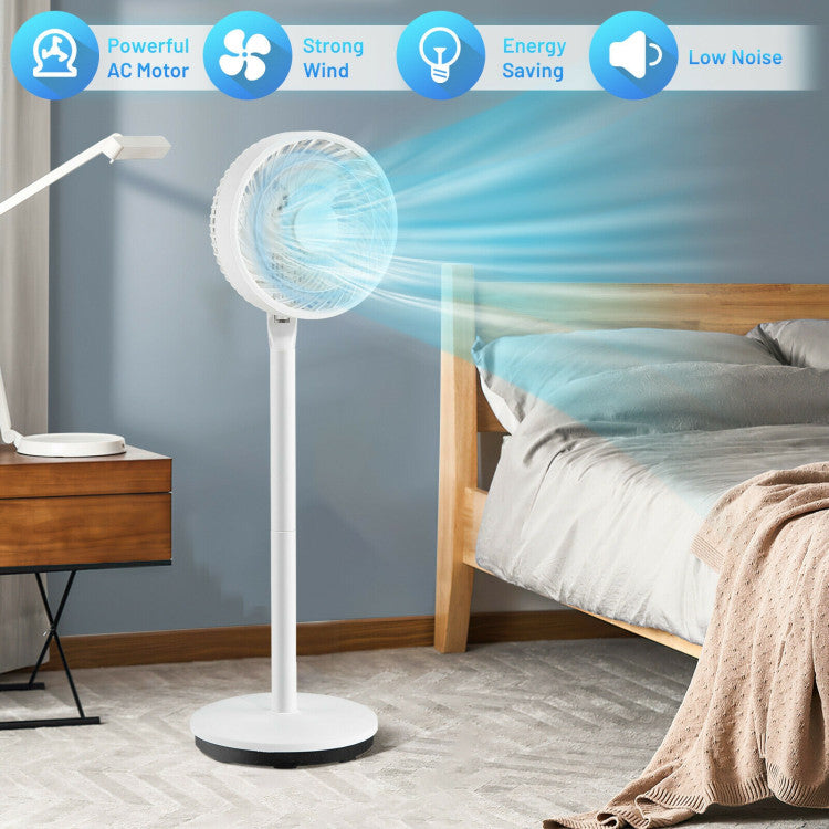 Compact 9-Inch Standing Fan – Silent Operation with Tilt & Oscillation | Customizable Airflow | For Bedrooms & Desks