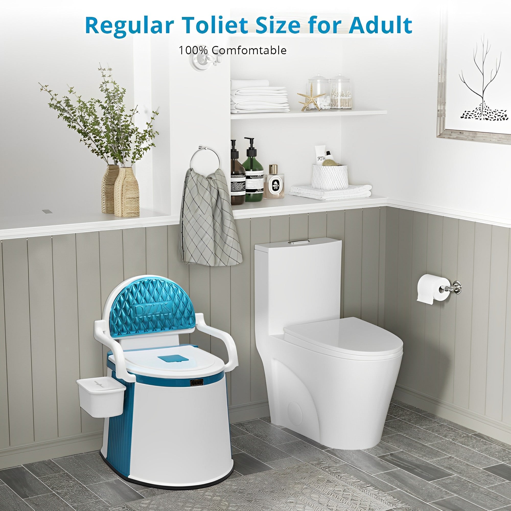 TravelComfort Portable Toilet – A portable toilet for adults and the elderly, ideal for both home and outdoor use.