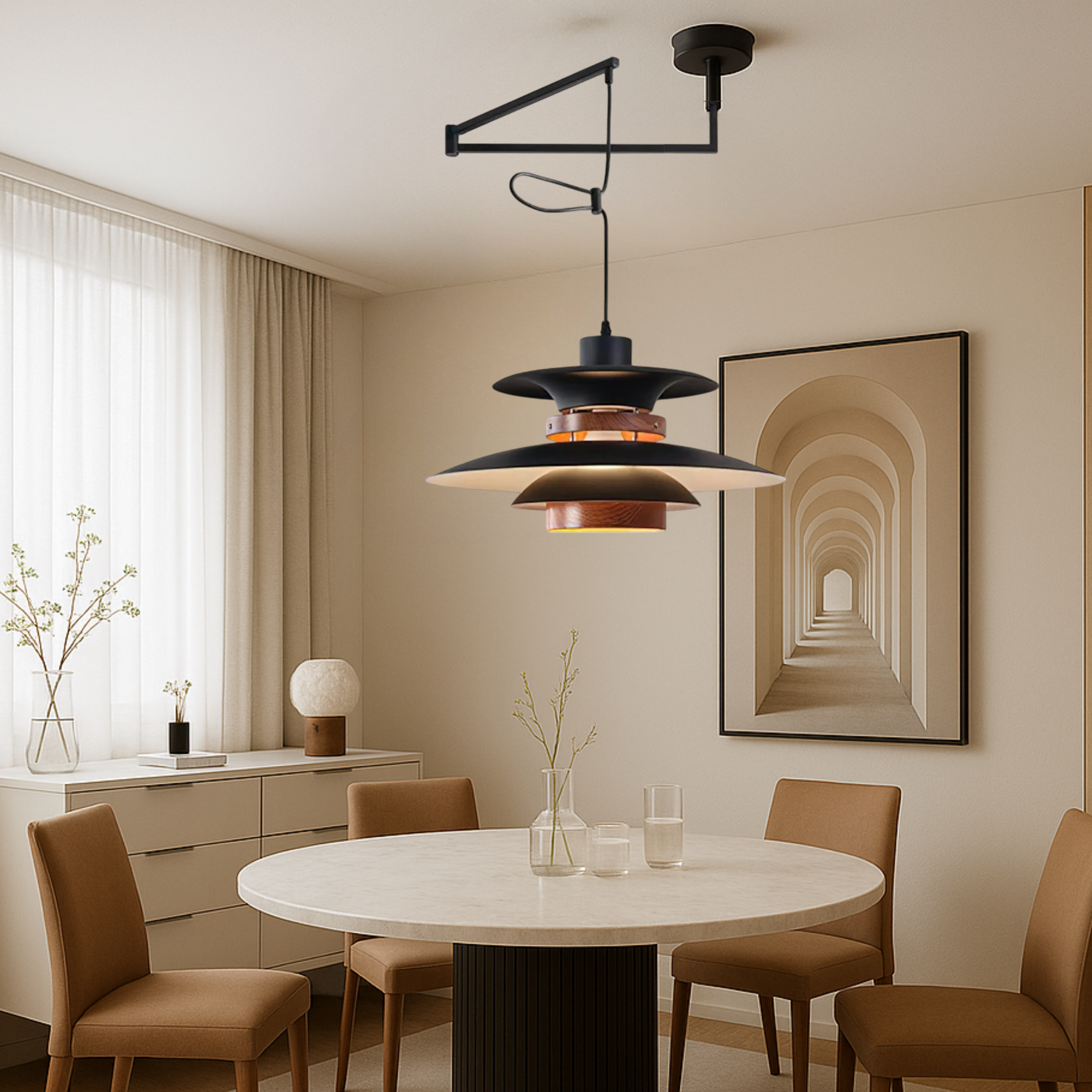 Aeronel | Modern Swing-Arm Adjustable Pendant Light