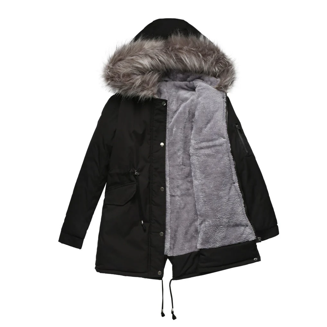 Alicia | Modern Women's Button-Down Parka Coat for Winter Warmth