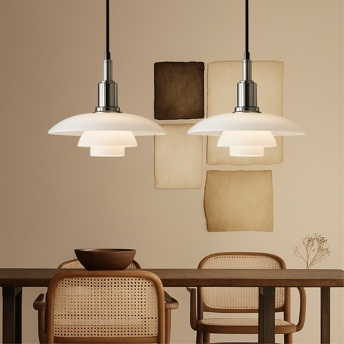 Aluris | 2/3-Head Danish Style Hanging Pendant Light