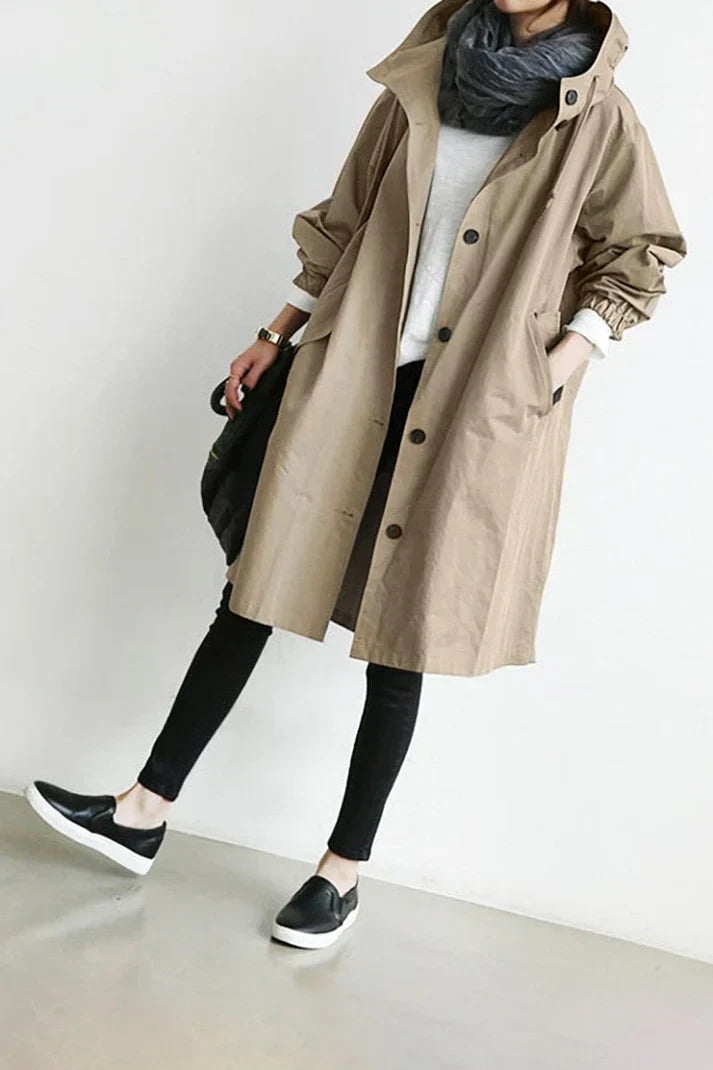 Liana | Women's Oversized Trench Coat – Chic Style with Relaxed Elegance