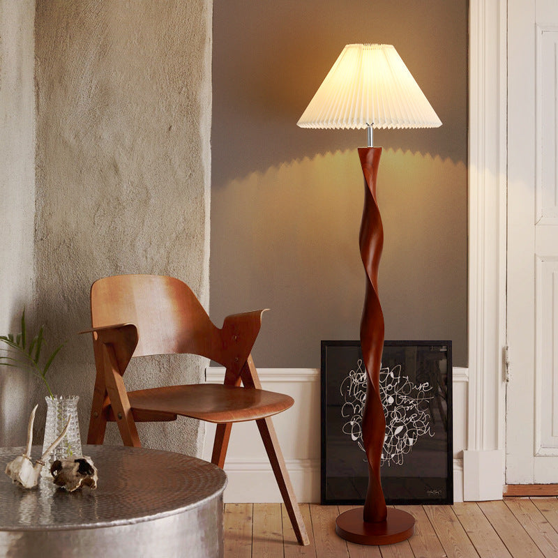 AmberHue | Artistic Japanese Walnut Floor Lamp