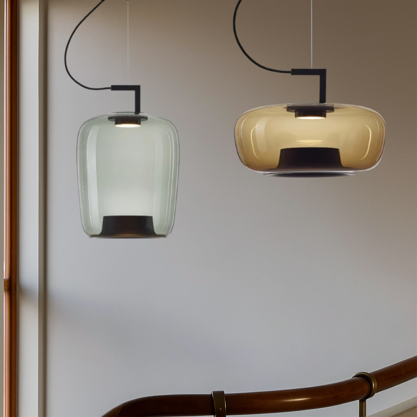 Amvora | Modern Glass Pendant Light for Living & Dining Rooms