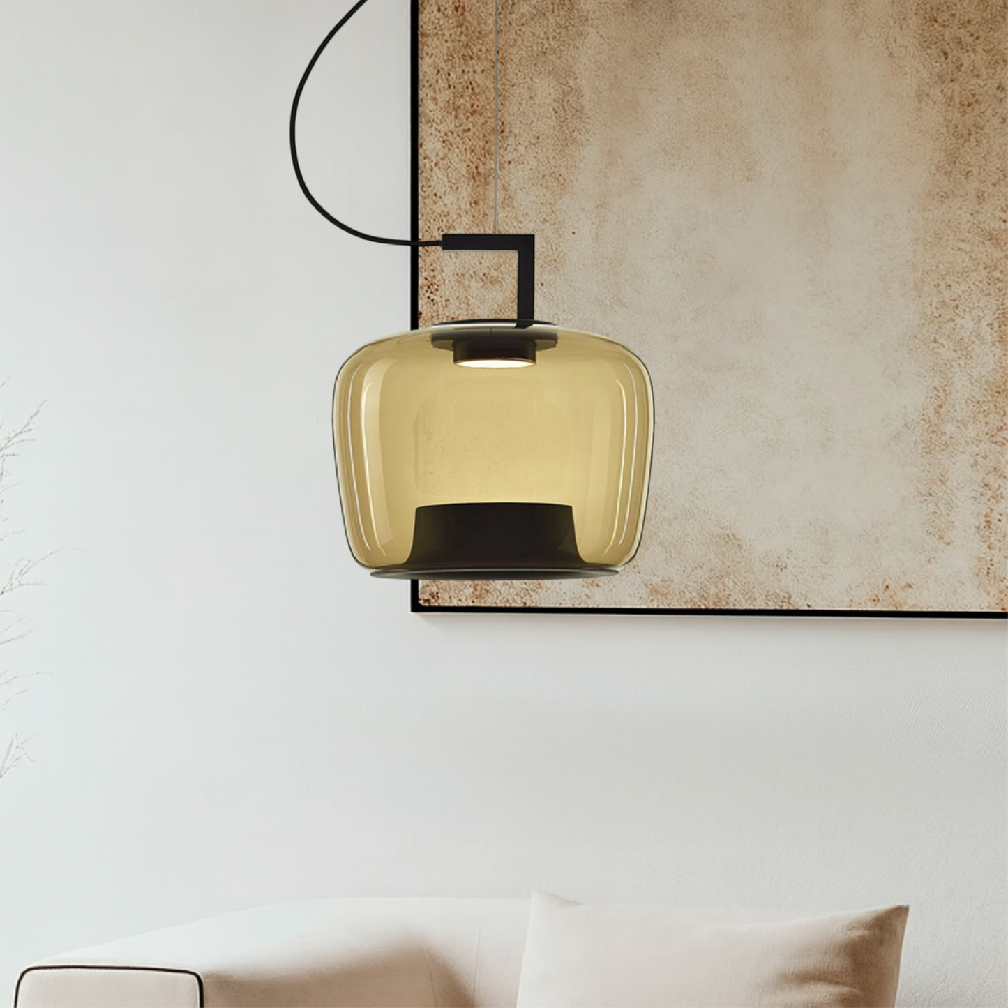 Amvora | Modern Glass Pendant Light for Living & Dining Rooms