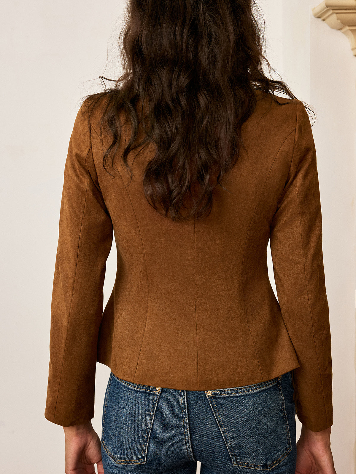 Amyra | Fitted Suede Button-Front Jacket