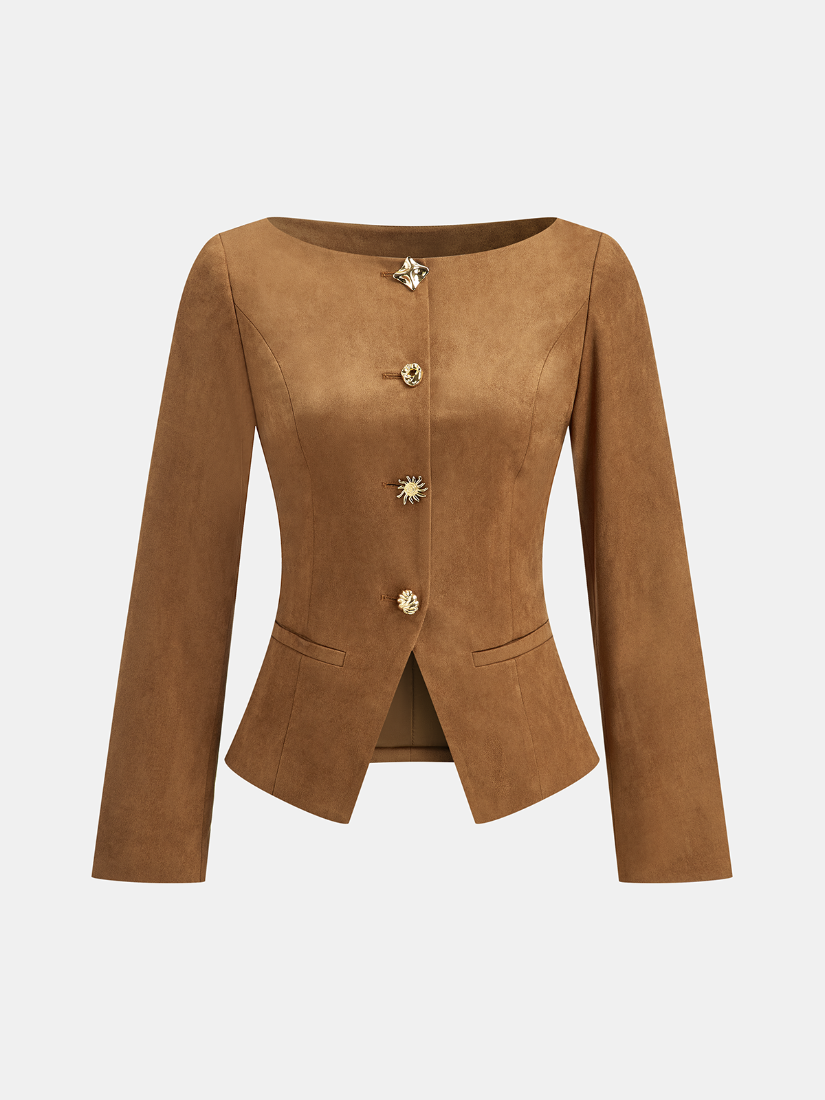 Amyra | Fitted Suede Button-Front Jacket