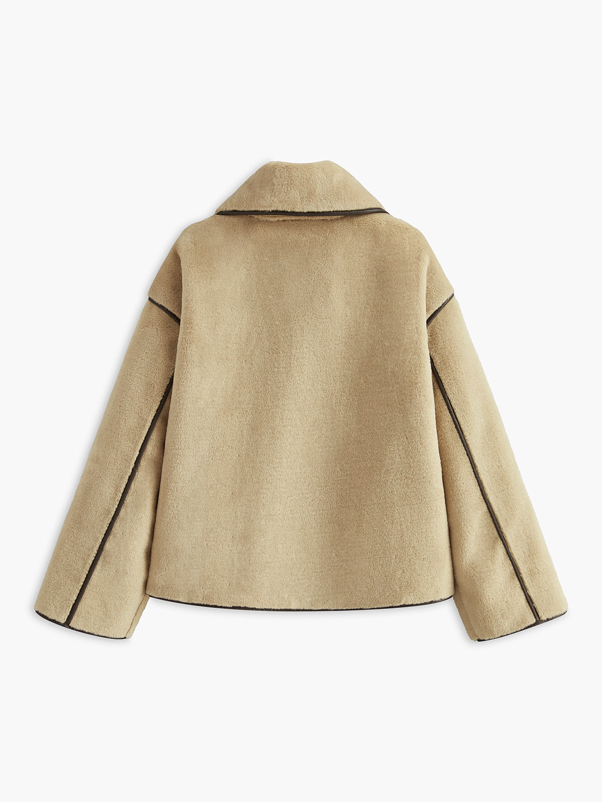 Angelica | Contrast Piping Minky Long Coat