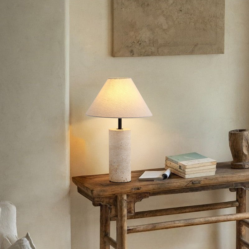 Artisanel | Lorie Marble + Linen Table Lamp for Classic Interior