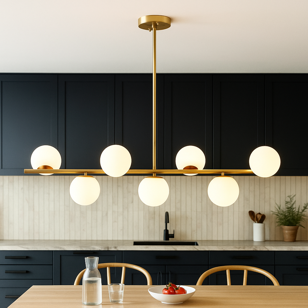 Arvion | Elegant Gold Chandelier Pendant Lamp for Dining or Kitchen