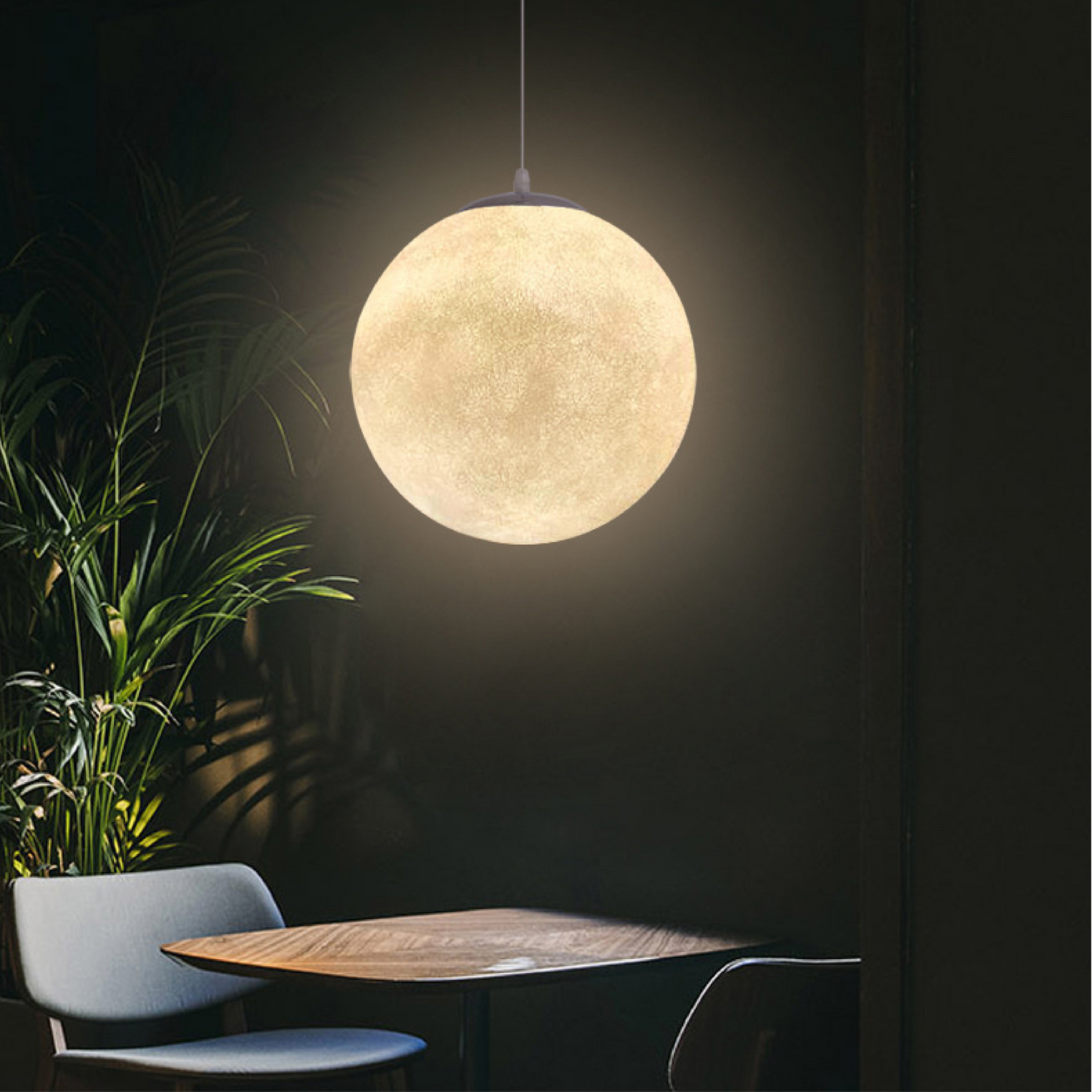 Auralis | Glowing Moon Pattern Hanging Lamp
