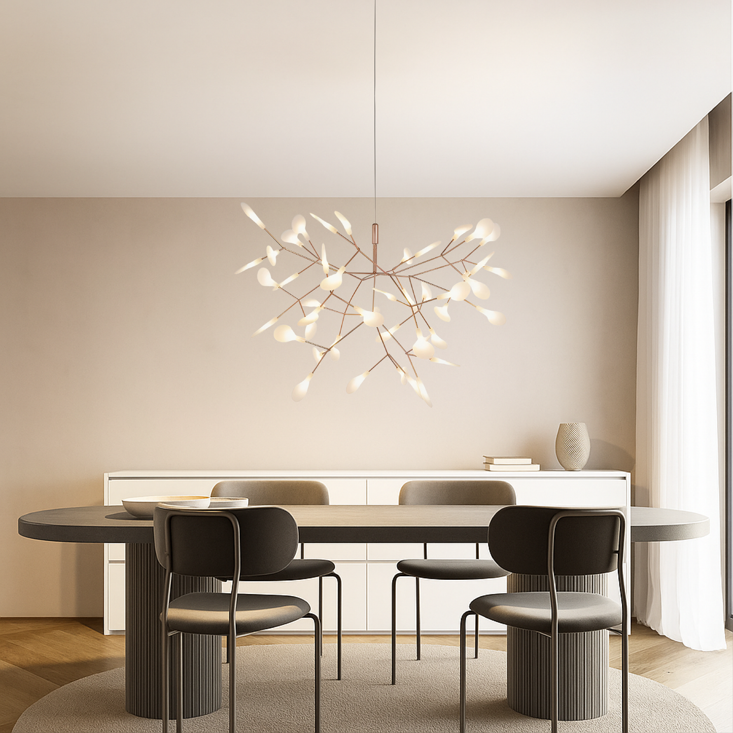 Auralyx | Firefly LED Pendant Light in Rose Gold Finish