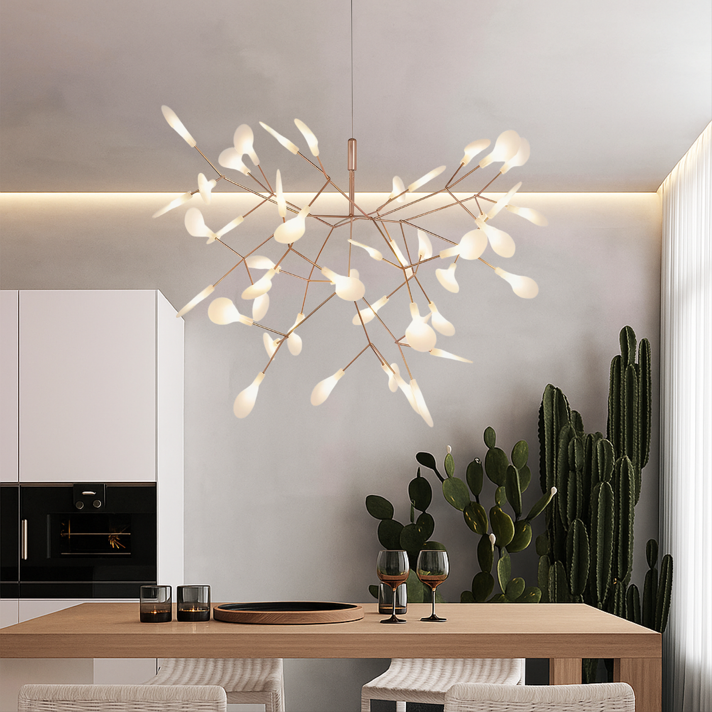 Auralyx | Firefly LED Pendant Light in Rose Gold Finish