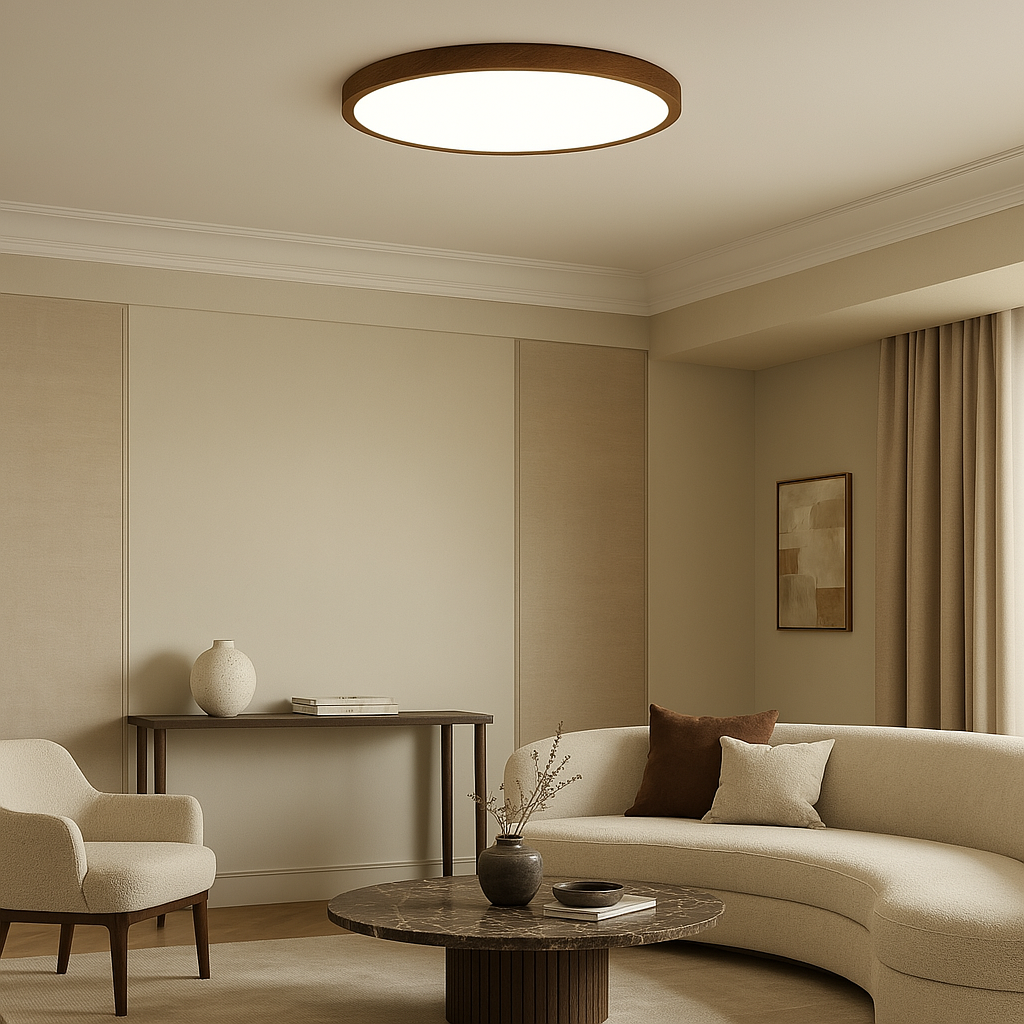 Aurivra | Modern Ceiling Lamp with Dark Wood Grain for Stylish Interiors