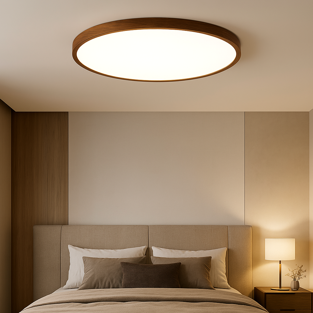 Aurivra | Modern Ceiling Lamp with Dark Wood Grain for Stylish Interiors