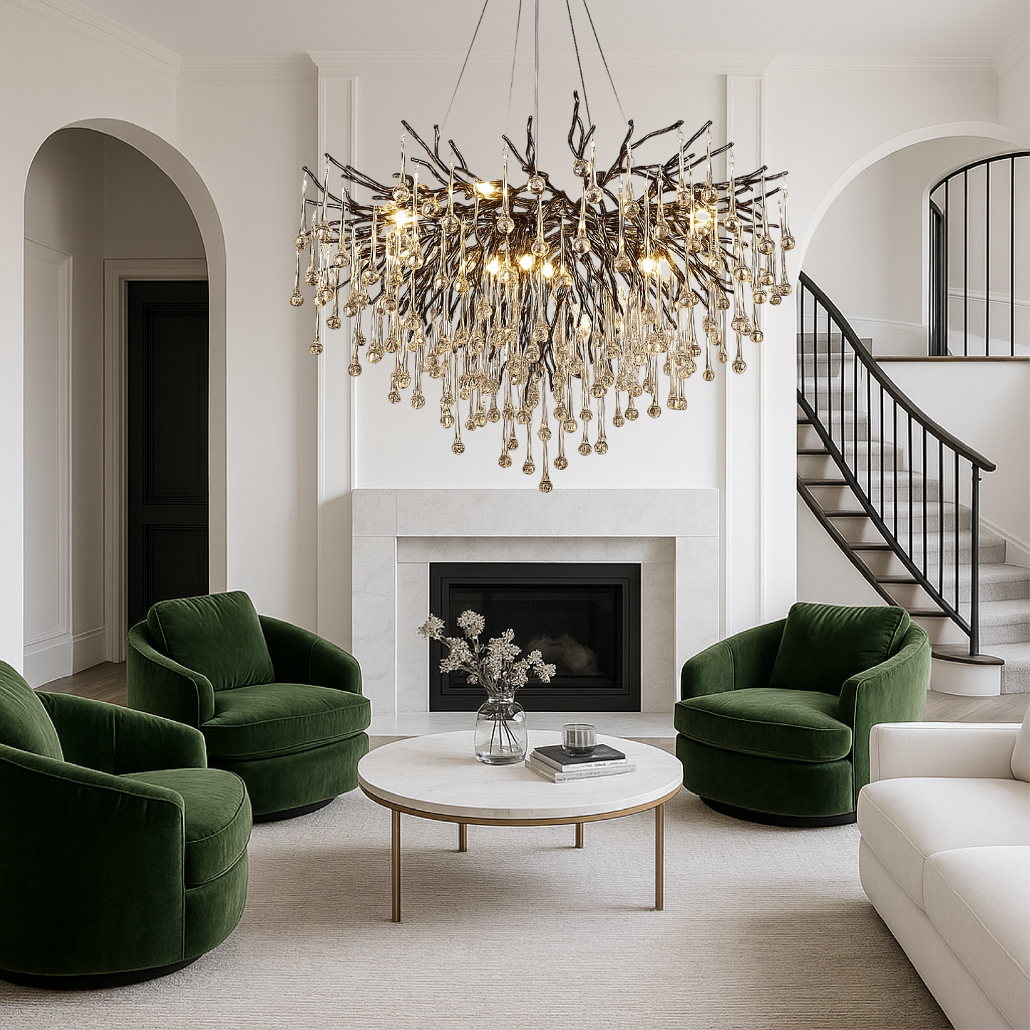 Auronix | Black Raindrop Chandelier with Luxurious Appeal