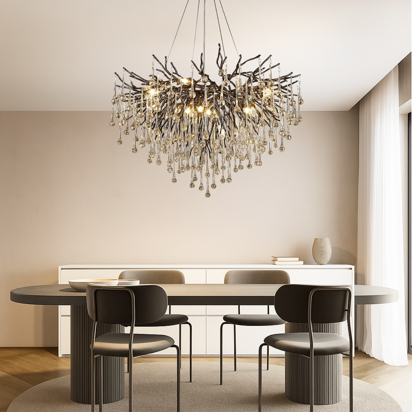 Auronix | Black Raindrop Chandelier with Luxurious Appeal