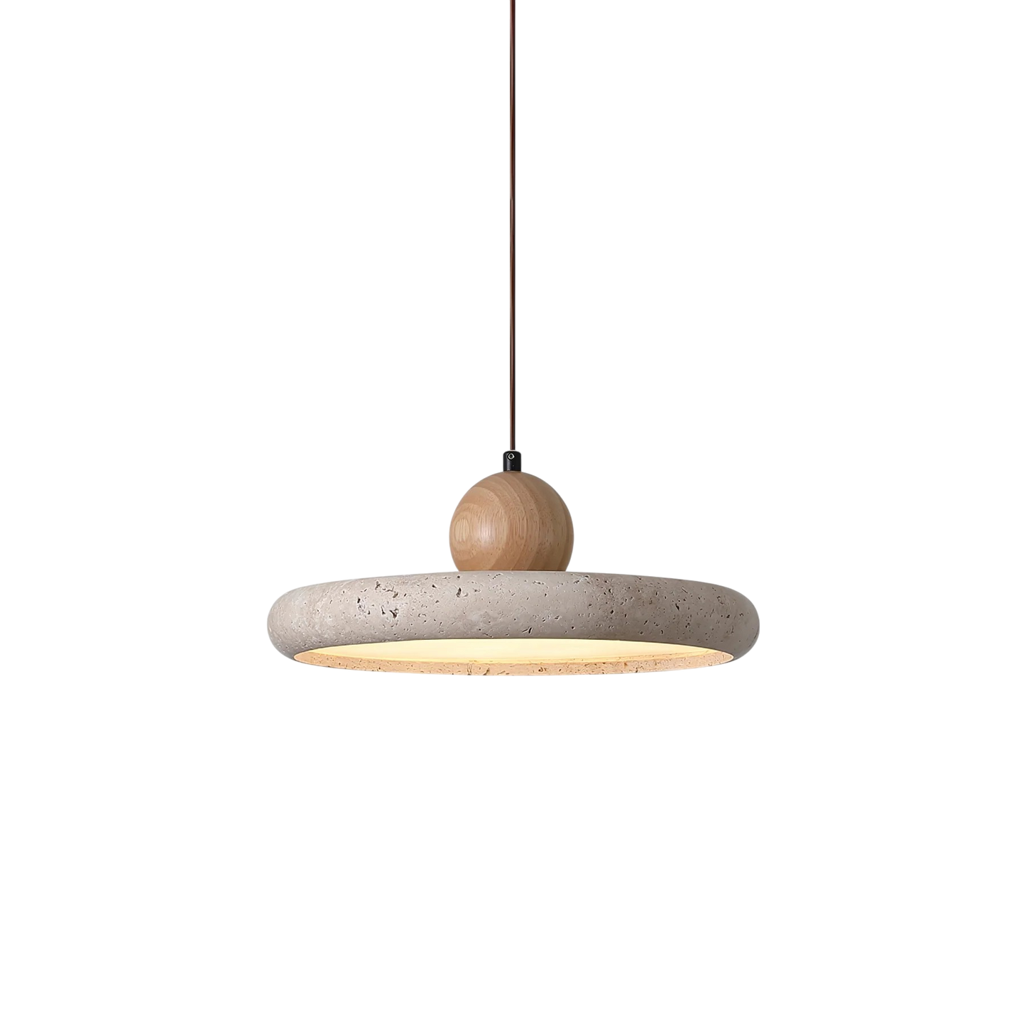 Aurvra | Travertine-Inspired Modern Wood Pendant Light