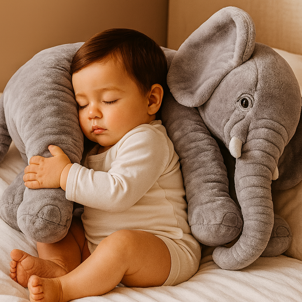 Soft Baby Elephant Plush Toy – Huggable Pillow for Comfort, Nap Time, and Early Learning