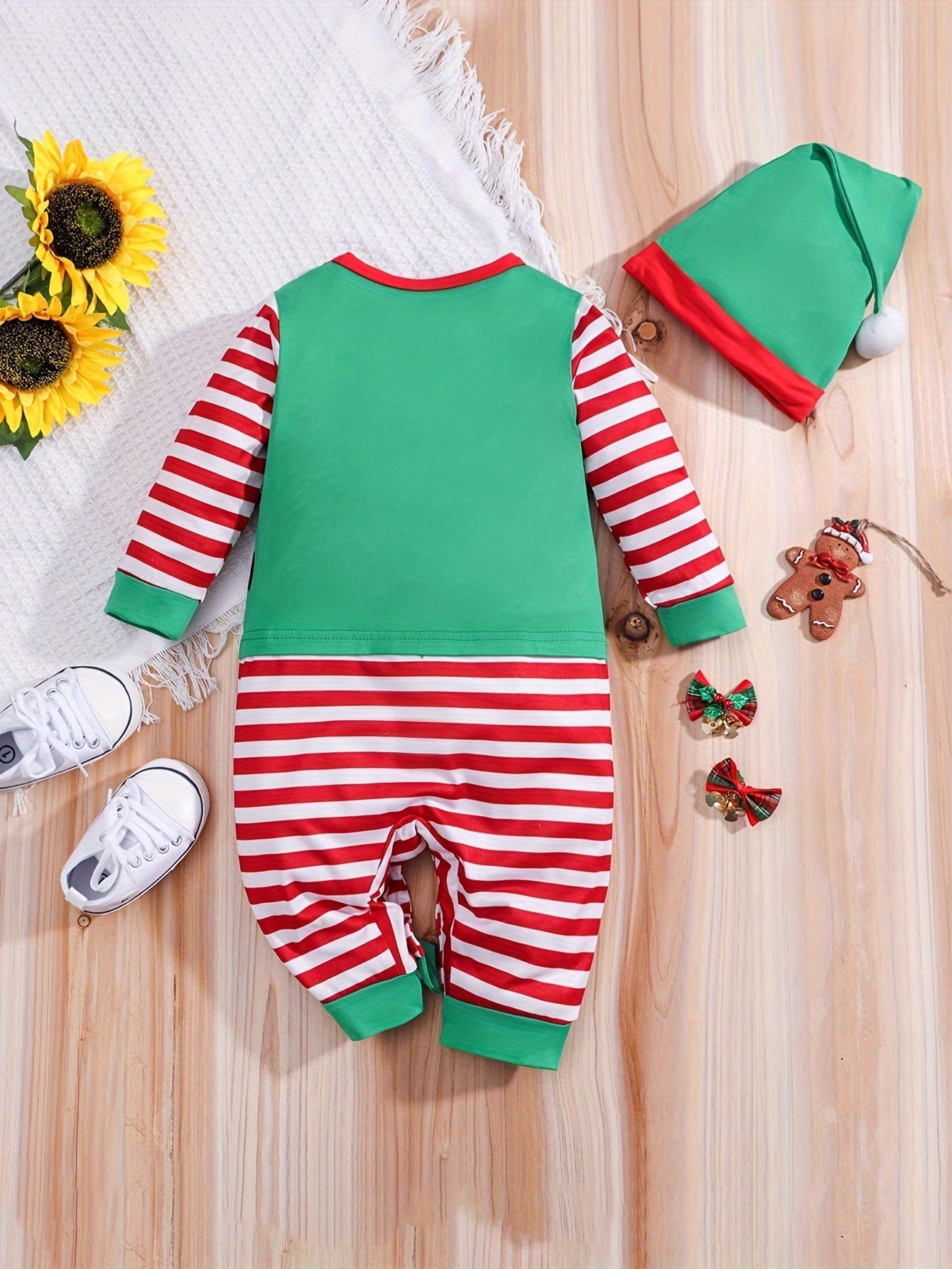 Baby Festive Elf Romper | Long Sleeve Halloween Costume