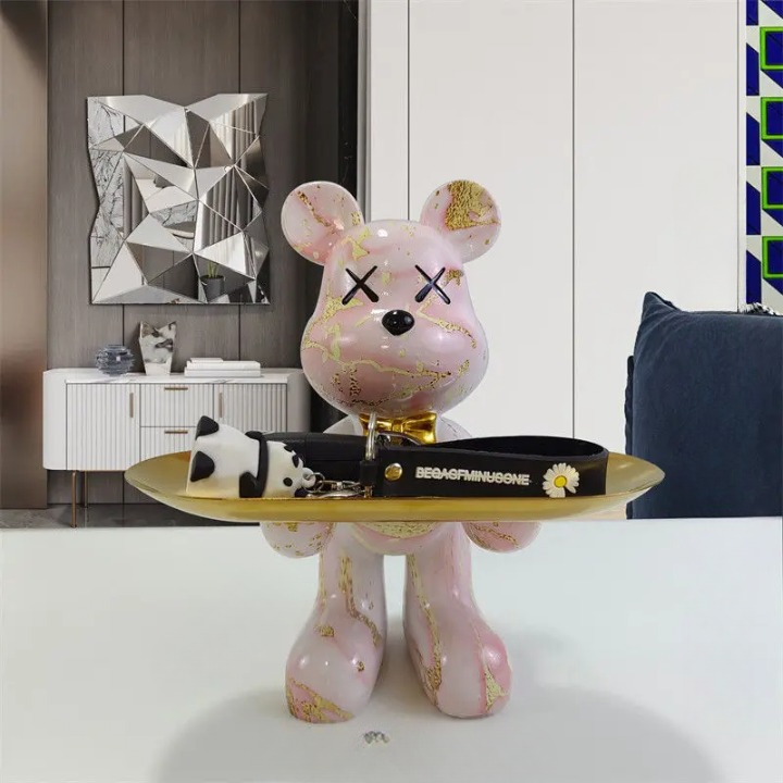 GrizzlyButler Figurine – A decorative bear figurine that includes a functional tray.