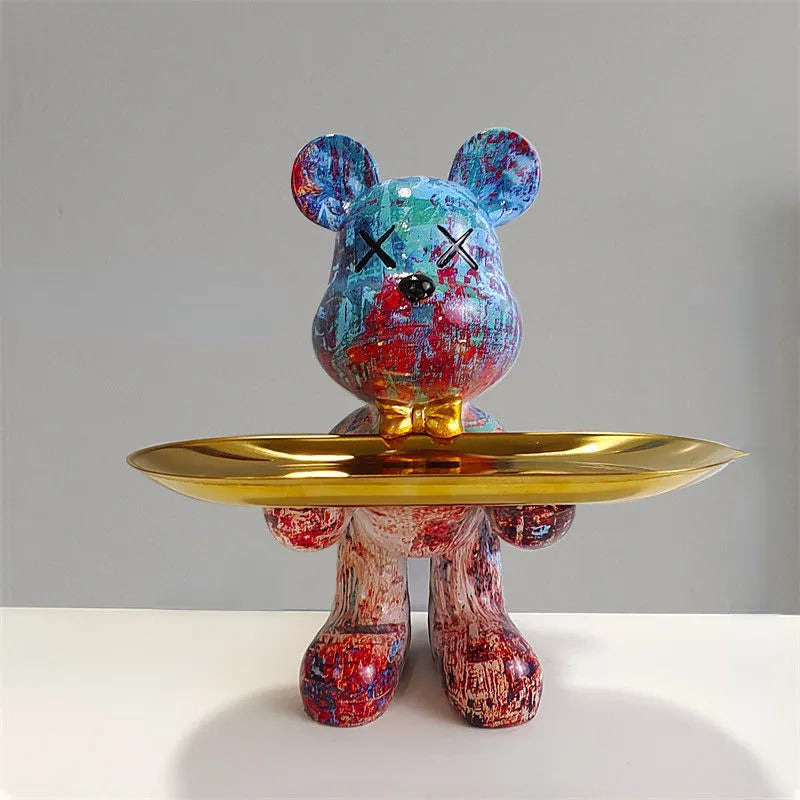 GrizzlyButler Figurine – A decorative bear figurine that includes a functional tray.