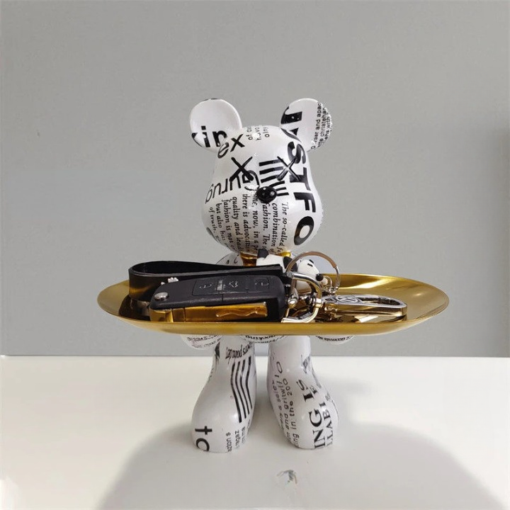 GrizzlyButler Figurine – A decorative bear figurine that includes a functional tray.