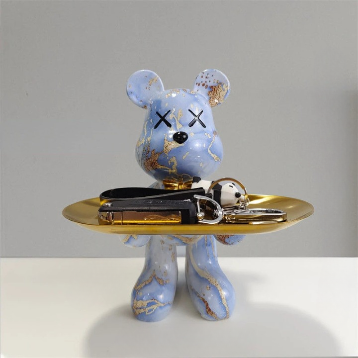 GrizzlyButler Figurine – A decorative bear figurine that includes a functional tray.