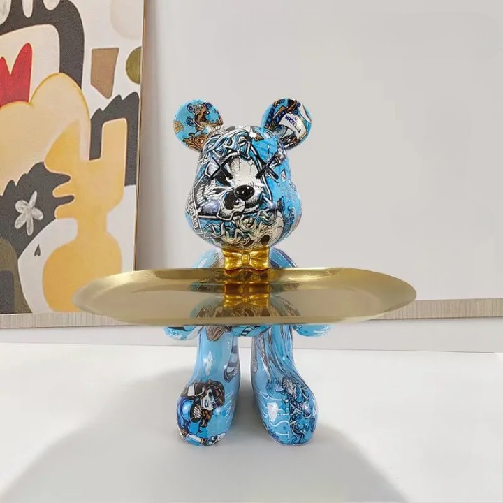 GrizzlyButler Figurine – A decorative bear figurine that includes a functional tray.