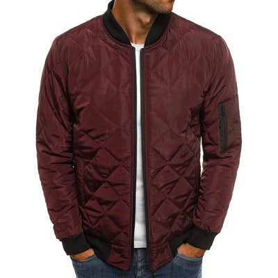 Miles | Stylish Quilted Diamond Stitch Coat for Men