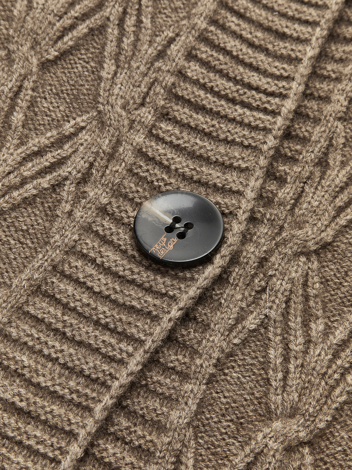 Cail | Elegant Diamond Stitch Knitting Longline Cardigan